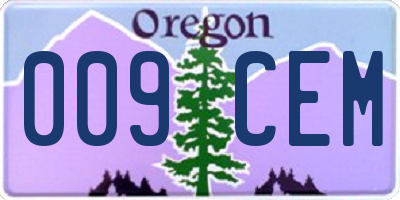 OR license plate 009CEM