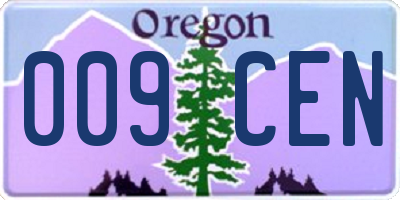OR license plate 009CEN