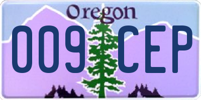 OR license plate 009CEP