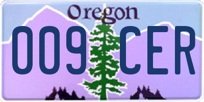 OR license plate 009CER