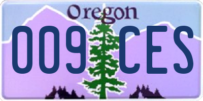 OR license plate 009CES