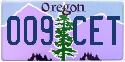OR license plate 009CET