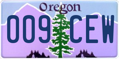 OR license plate 009CEW