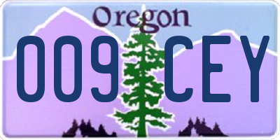 OR license plate 009CEY