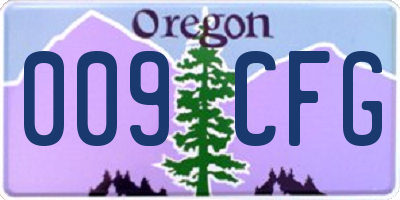OR license plate 009CFG