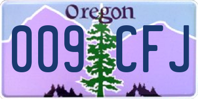 OR license plate 009CFJ