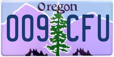 OR license plate 009CFU