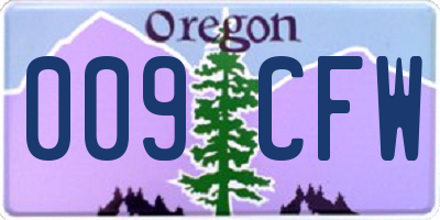 OR license plate 009CFW