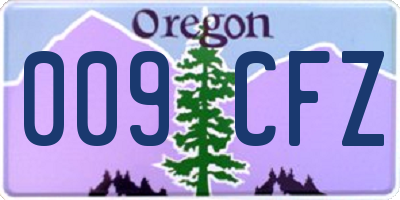 OR license plate 009CFZ