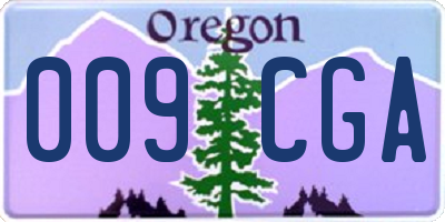 OR license plate 009CGA