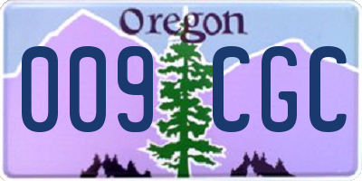 OR license plate 009CGC