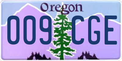 OR license plate 009CGE