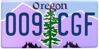 OR license plate 009CGF