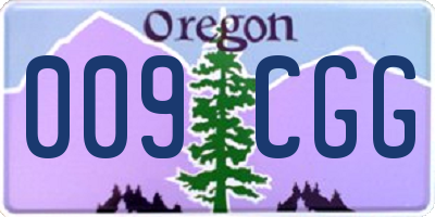 OR license plate 009CGG
