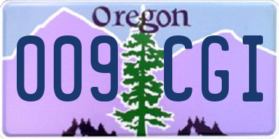 OR license plate 009CGI