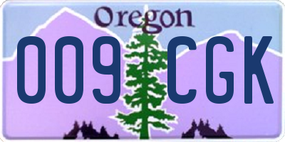 OR license plate 009CGK