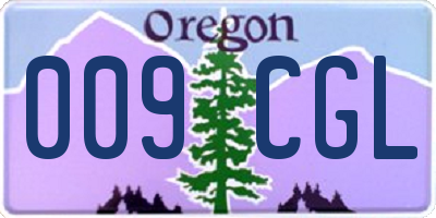OR license plate 009CGL