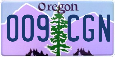 OR license plate 009CGN