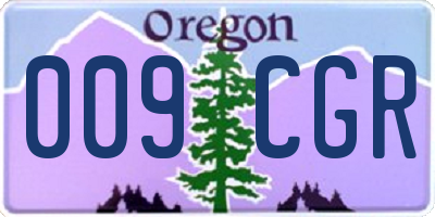 OR license plate 009CGR