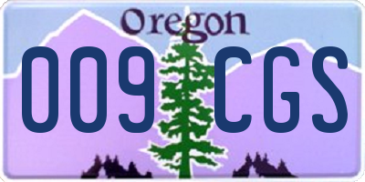 OR license plate 009CGS