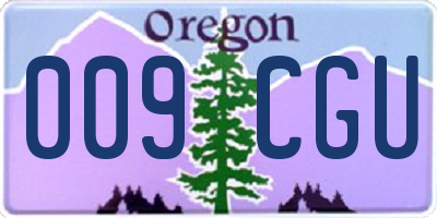 OR license plate 009CGU