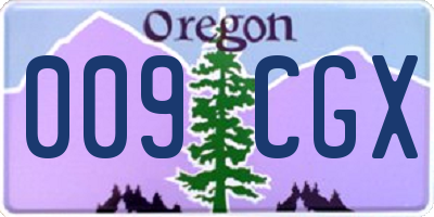 OR license plate 009CGX
