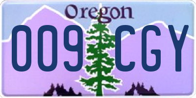 OR license plate 009CGY