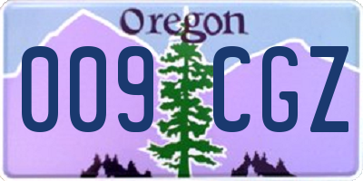 OR license plate 009CGZ