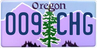 OR license plate 009CHG