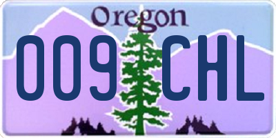 OR license plate 009CHL