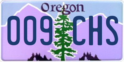 OR license plate 009CHS