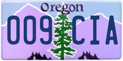 OR license plate 009CIA