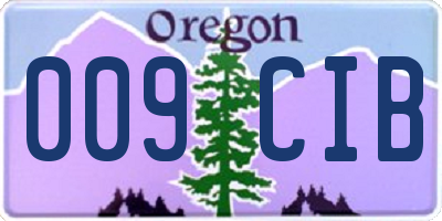 OR license plate 009CIB