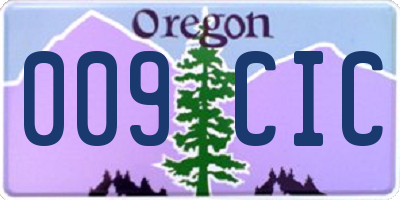 OR license plate 009CIC