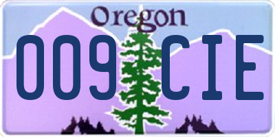 OR license plate 009CIE