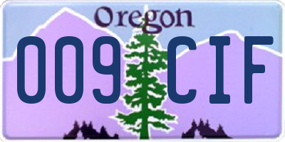 OR license plate 009CIF