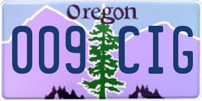 OR license plate 009CIG