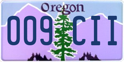 OR license plate 009CII