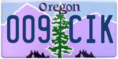 OR license plate 009CIK