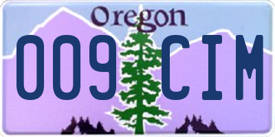 OR license plate 009CIM