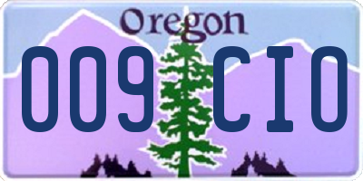 OR license plate 009CIO