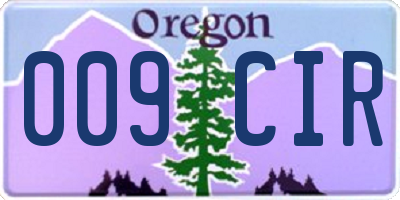 OR license plate 009CIR