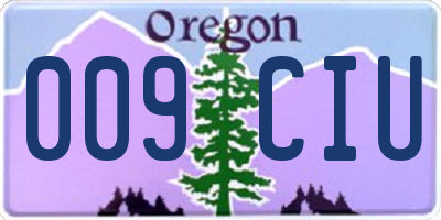 OR license plate 009CIU