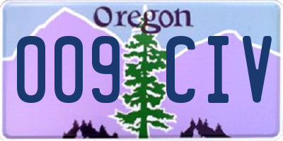 OR license plate 009CIV