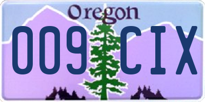 OR license plate 009CIX