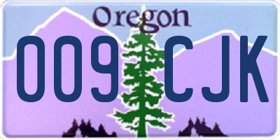 OR license plate 009CJK