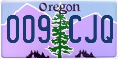 OR license plate 009CJQ