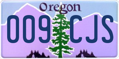 OR license plate 009CJS