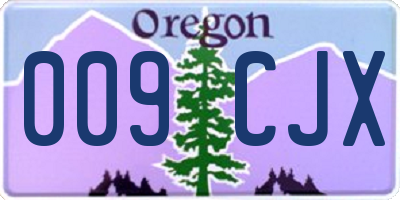 OR license plate 009CJX