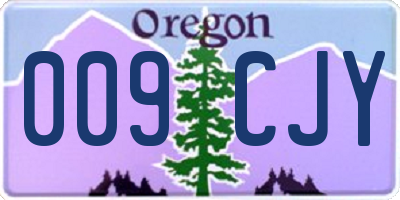 OR license plate 009CJY